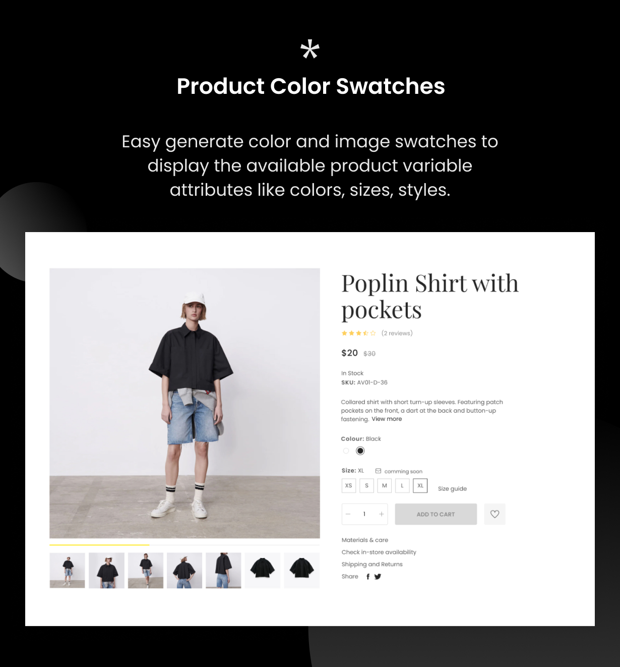 Cecile - Minimalist WooCommerce Theme - Product Color Swatches