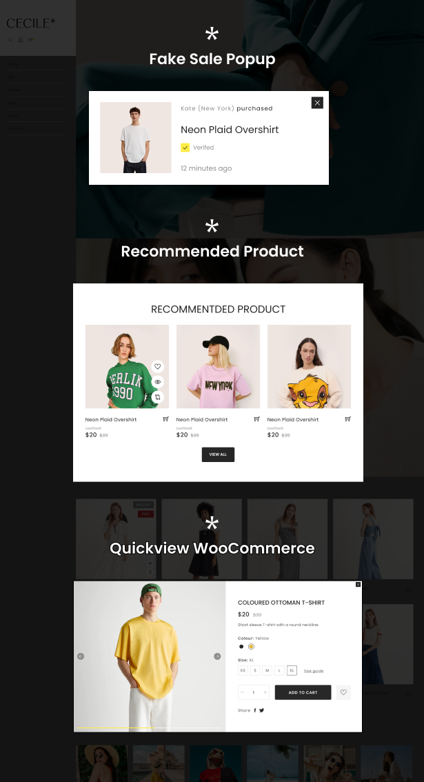 Cecile - Minimalist WooCommerce Theme - More Features