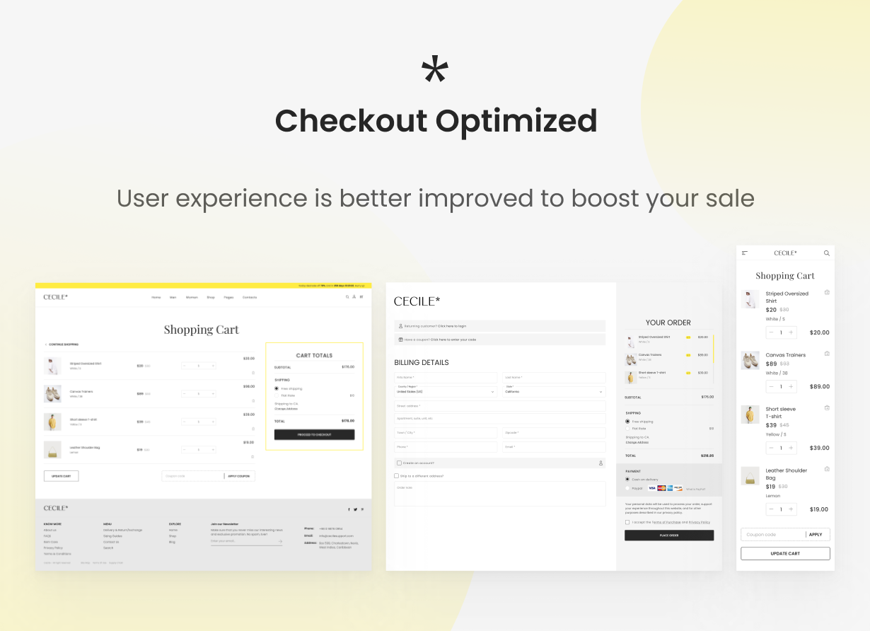 Cecile - Minimalist WooCommerce Theme - Checkout Optimized